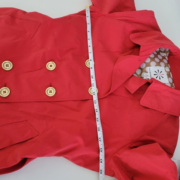 NWOT Isaac Mizrahi Live Red Rain Coat Size XS - Picture 7 of 15